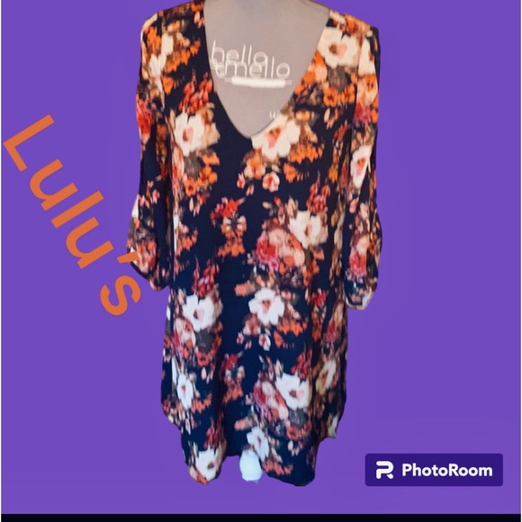 🌸 NWOT Lulu's Dresses | Lulus SHIFTING Dears Navy Blue Floral Shift Dress🌸 - Picture 1 of 11